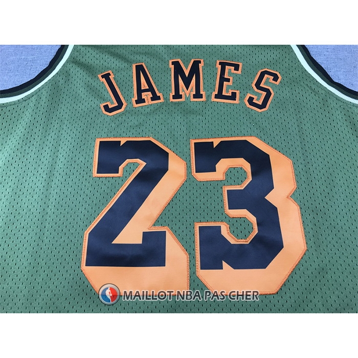 Maillot Los Angeles Lakers LeBron James NO 23 Mitchell & Ness 2018-19 Vert